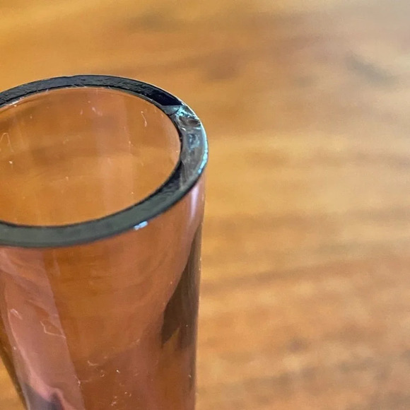 Gorgeous Krosno Poland Ameythest Art Glass Purple Vase with Clear Blown Bubble - Picture 3 of 16